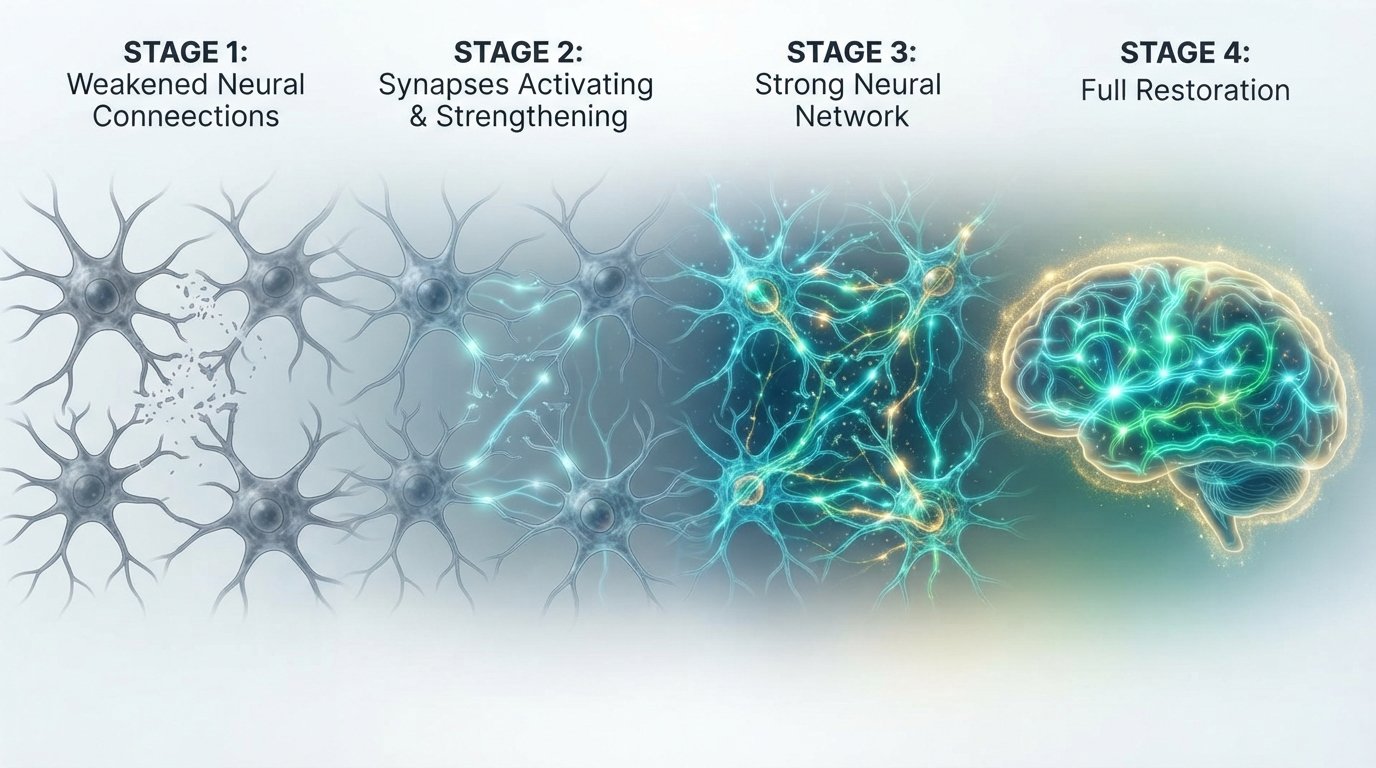Brain mechanism restoration - 4 stage cascade