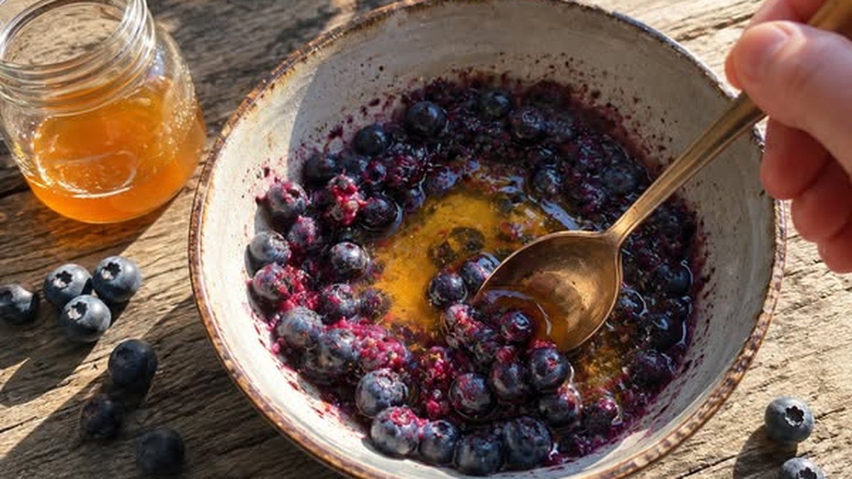 Blue Morning Ritual with wild blueberries